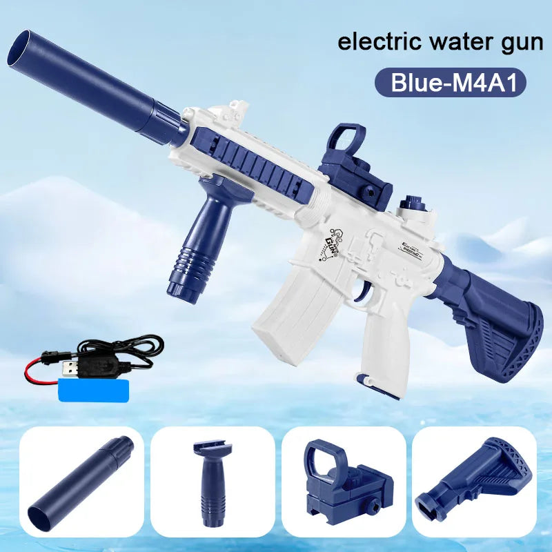 Electric Water Gun M416 Shooting Toy 280ML Shoot Beach Outdoor Fun Toy Children Boy Girl Adults Gift With Expanding Storage Tank