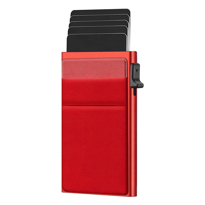 Unisex Anti Rfid Blocking Protected ID Credit Magic Card Holder Men Thin Slim Minimalist Smart Wallets Metal ID Cardholer Case