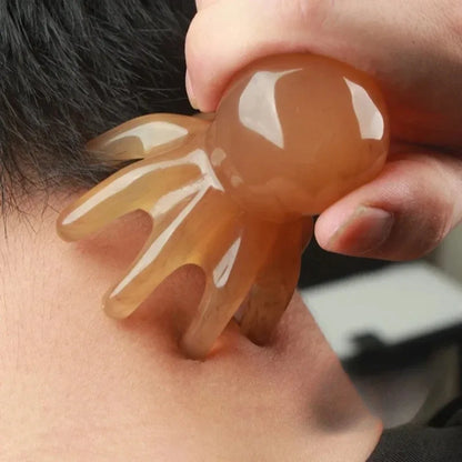 4PCS Resin Octopus Scalp Massage Brush Meridian Scraping Acupuncture Gua Sha Fatigue Relief Relaxation Tool for SPA