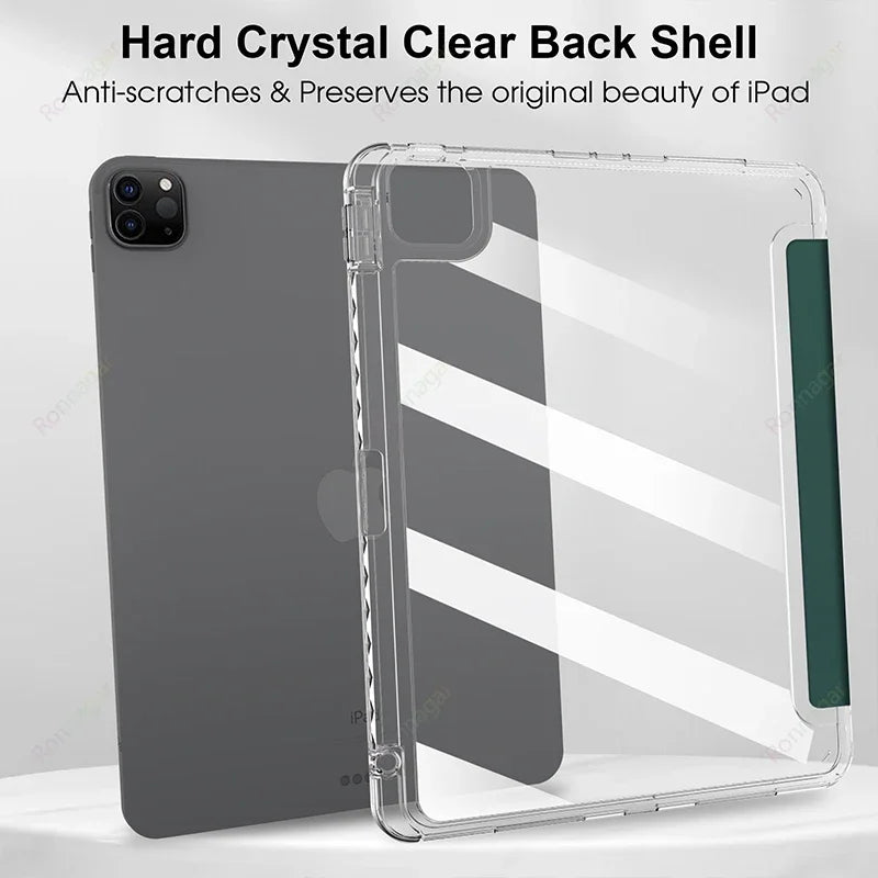 With Pencil Holder Case for iPad A16 A19 12th 11th 2026 Air11 13 Air8 M4 M3 M2 Pro11 12.9 13 M4 M5 Air4 5 10 9 8 7 9.7 10.2 10.5
