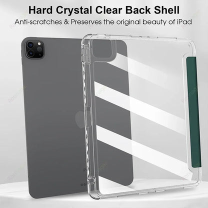 With Pencil Holder Case for iPad A16 A19 12th 11th 2026 Air11 13 Air8 M4 M3 M2 Pro11 12.9 13 M4 M5 Air4 5 10 9 8 7 9.7 10.2 10.5