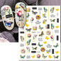 3d Nail Art Decals Elegant White RoyalBlue Roses Flowers Adhesive Sliders Nail Stickers Decoration For Nail Manicure