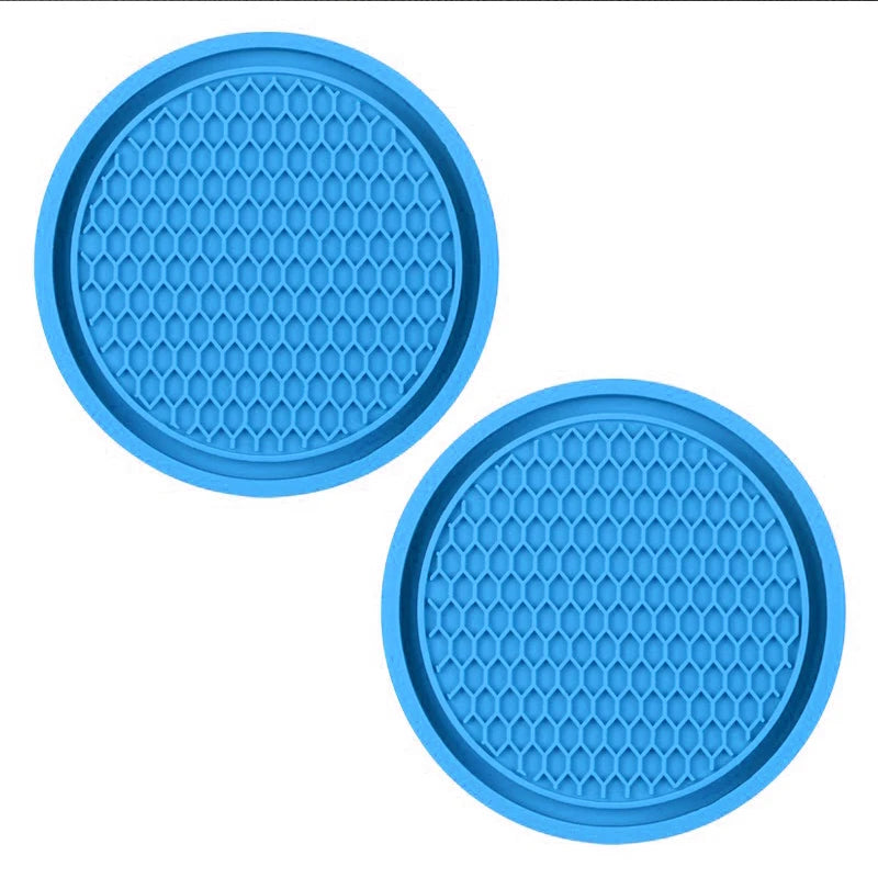 2Pcs Car Bling Rhinestone Cup Holder Drink Pad Interior Decoration Anti-slip Mat Round Durable Coaster Heat Resi Car Accessories