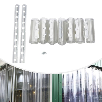 7Pcs PVC Strip Curtains,200x105cm Transparent Soft Door Strips Screen 2mm Thick Windproof Waterproof Antistatic Door Curtain Kit