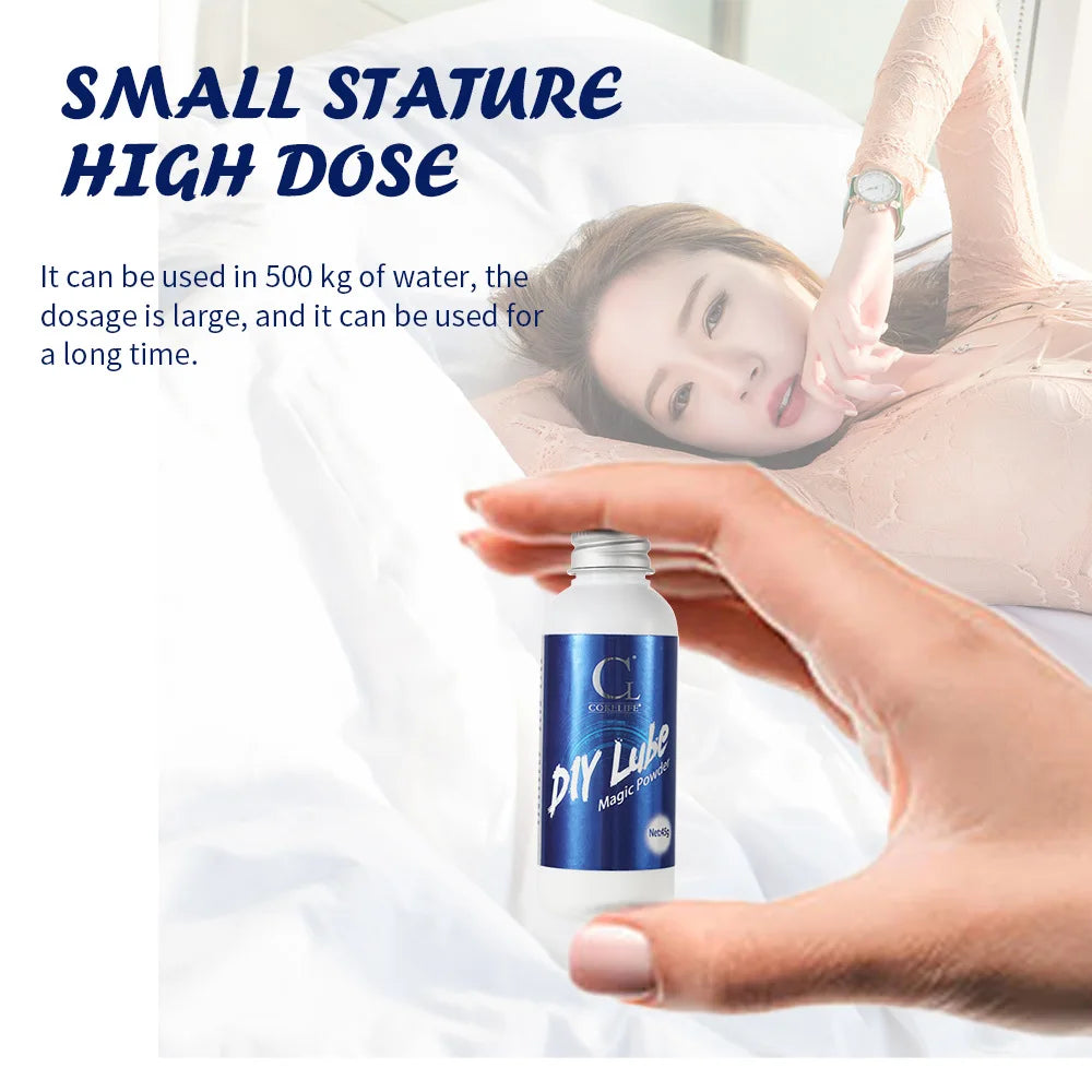 Instant Mix Lubricant Powder for Sexual Intimacy Water-Based Personal Lube Long-Lasting Odorless 1g Makes 120ml Discreet Sexshop