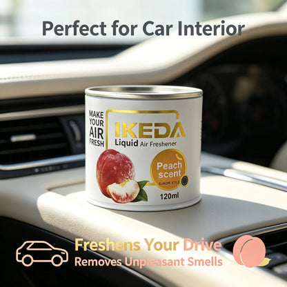 IKEDA Liquid Air Freshener Peach Scent, Odor Eliminator Deodorizer, Long-Lasting Freshness, Europe Style 120ml Bottle