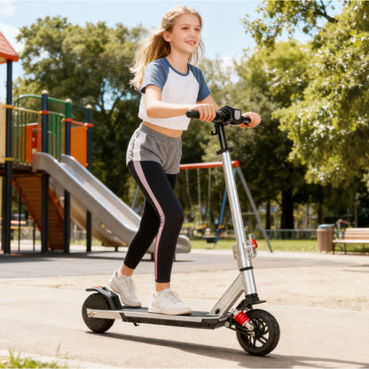 Sinaopus 6.5'' Electric Scooter for Kids 150W Motor, 126Wh Battery, 3-Height Adjustable Handlebar, Front Suspension, Foldable E-Scooter
