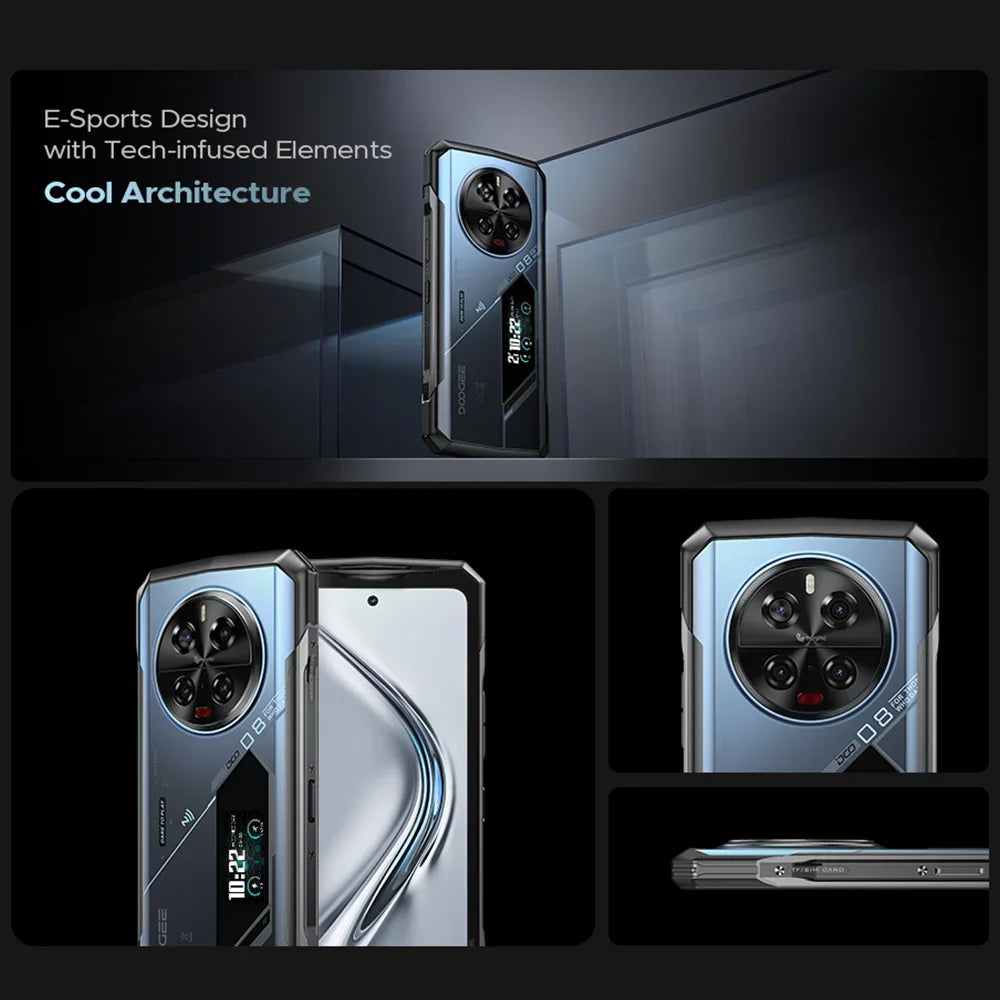 Global Version DOOGEE V40 Pro 5G Rugged Phone 6.78" Display 16GB+512GB Dimensity 7300 200MP AI Camera 8680mAh 33W Fast Charger