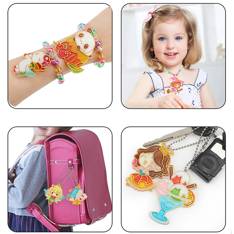 DIY Crystal Paint Arts And Crafts Set DIY Window Paint Art Pendant For Kids Suncatcher Kits Fun Party Activity Art Project