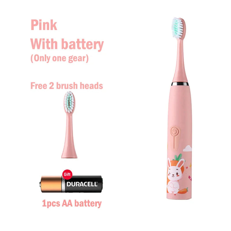 Kids Sonic Electric Toothbrush Rechargeable Smart Timer Colorful Cartoon Teeth Whitening Portable USB Charging  Tooth Brush