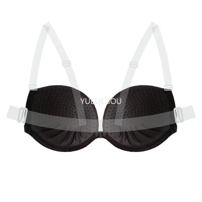 Multiway Backless Bra Push Up - Invisible Bralette with Removable Transparent Straps for Bridal, Evening Wear, Sexy Lingerie