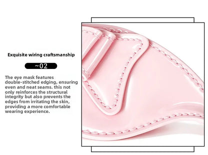 Adult Pink Bow Blindfold Sex Games PU Leather Fetish BDSM Eye Mask For Men Women 18+ Exotic Costumes Sexy Party Club Coslay Mask