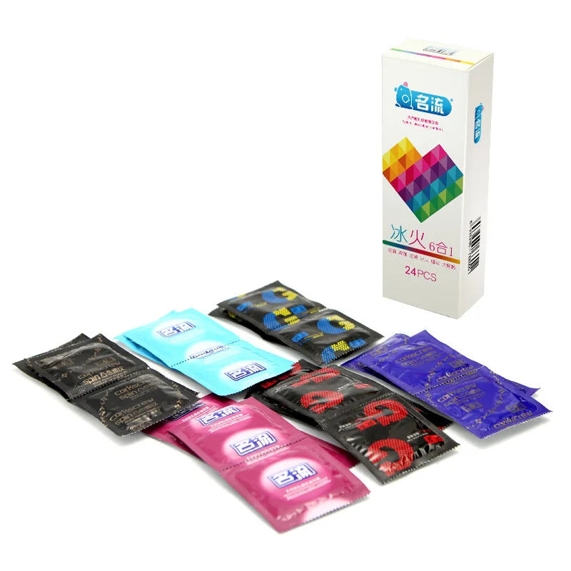 24/30pcs Super Thin Condoms Cool and Hot Sex Toys Dotted Granular Threaded Sexshop Tighten Firming Sex Accessories for Couples