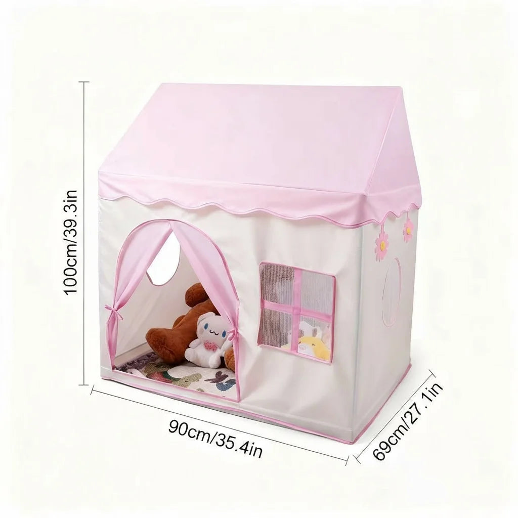 【Leisure and Entertainment】Large Children's Toy Castle, Pink Playhouse with Floral Design, Children's Pretend Play Tent, Kids' Secret Base and Sleeping Tent, Outdoor Beach Toy Playhouse, Holiday Gift for Boys and Girls, C