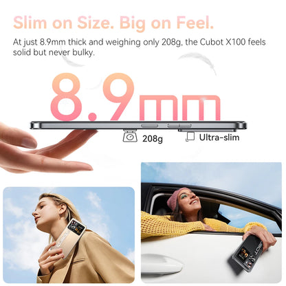 6.88-Inch Android Smartphone 5G Cubot X100, Dimensity 7025, 6nm, 2.5GHz, 16GB(8+8), 256GB, 64MP Camera, 5100mAh Battery, NFC