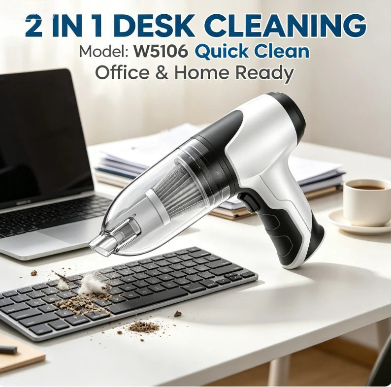 Wireless Handheld Mini Car Vacuum Cleaner USB Charging Battery Wet & Dry Dual Use Portable Cleaner For Car Household
