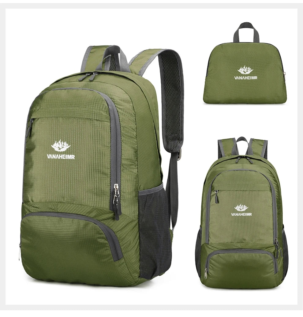 23L Packable Backpack Foldable Ultra Light Outdoor Duffle Bag Big Folding Knapsack Hiking Travel Rucksack Mountaineering Daypack