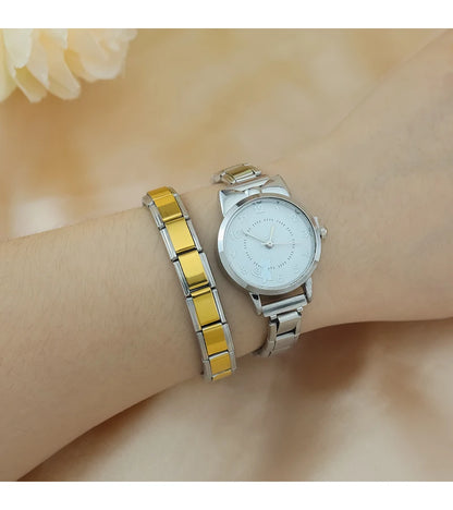 Hapiship 2024 New Men/Women's Jewelry 7/9/13mm Width Itanlian Elastic Charm Bracelet Fashion Stainless Steel Bangle ST-Top