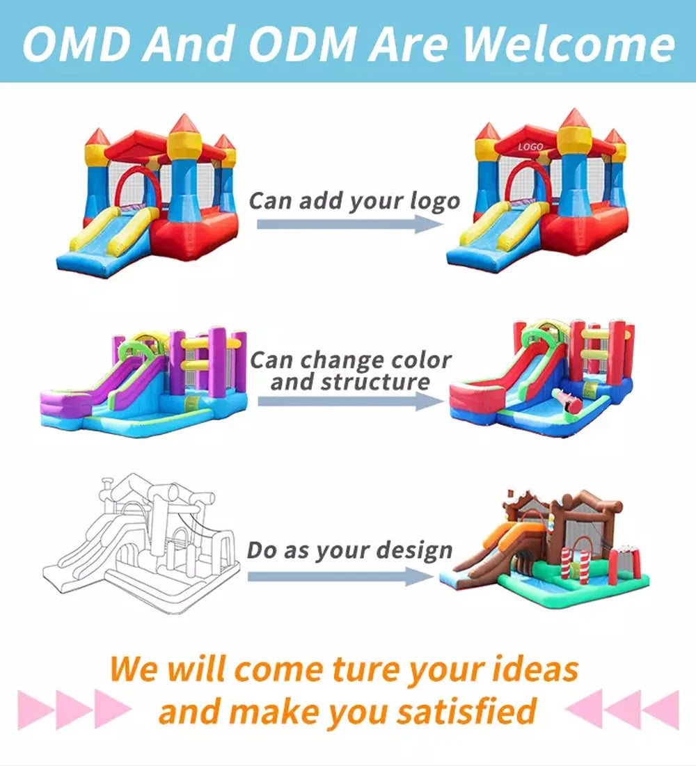 Macaron Pastel Inflatable Wedding Bounce House White Jumping Bouncer Bouncy Castle Pink Blue Peach PVC For Kids Adults Outdoor