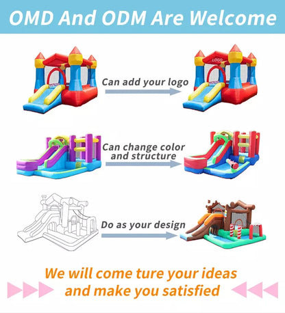 Macaron Pastel Inflatable Wedding Bounce House White Jumping Bouncer Bouncy Castle Pink Blue Peach PVC For Kids Adults Outdoor