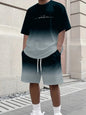 Summer Casual Men's T-Shirt and Shorts Set 2026 Sportswear Set Plus Size Short-Sleeve T-Shirt Drawstring Pocket Shorts Set