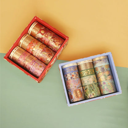 15 Rolls of Floral Foil Stamping and Washi Tape Set – Decorative Masking Tape for DIY Gifts, Scrapbooking, Photo Frames