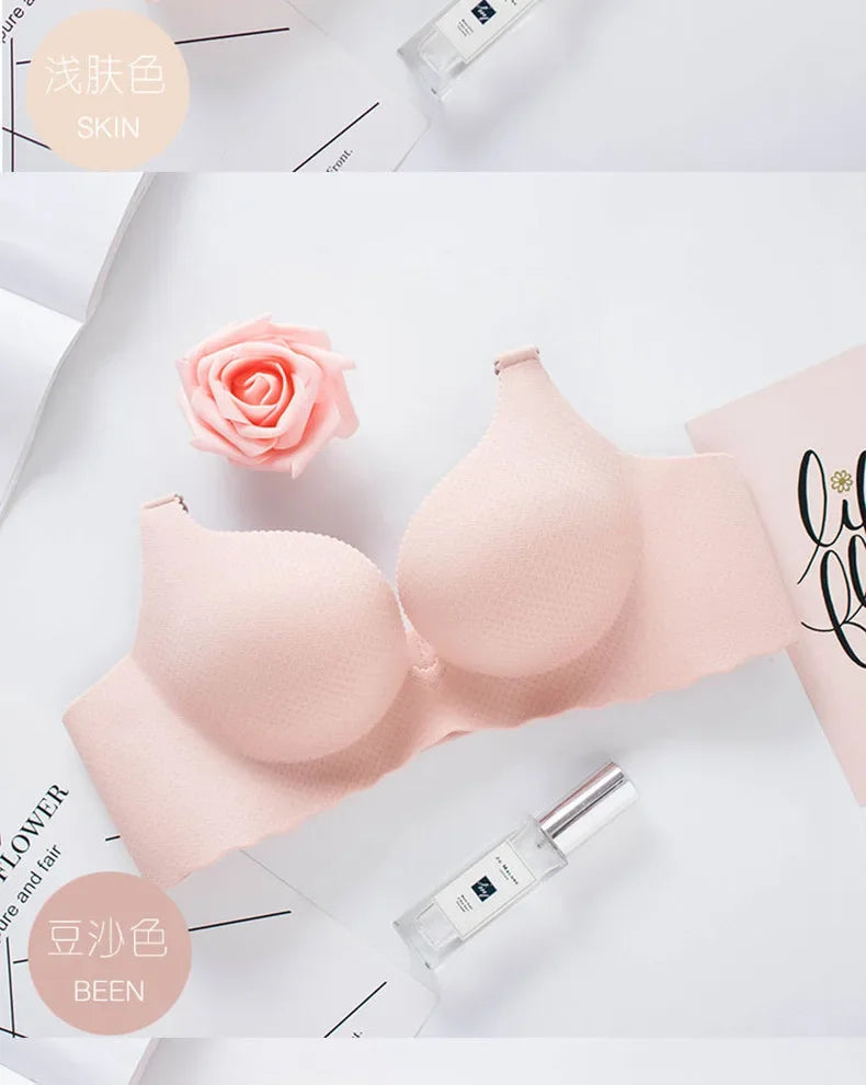 Extreme Push-Up Bra 8cm Thick Pads for Small Bust, Wireless Double Cup Lift, Soft Comfort Fabric, Adjustable Deep V Bras