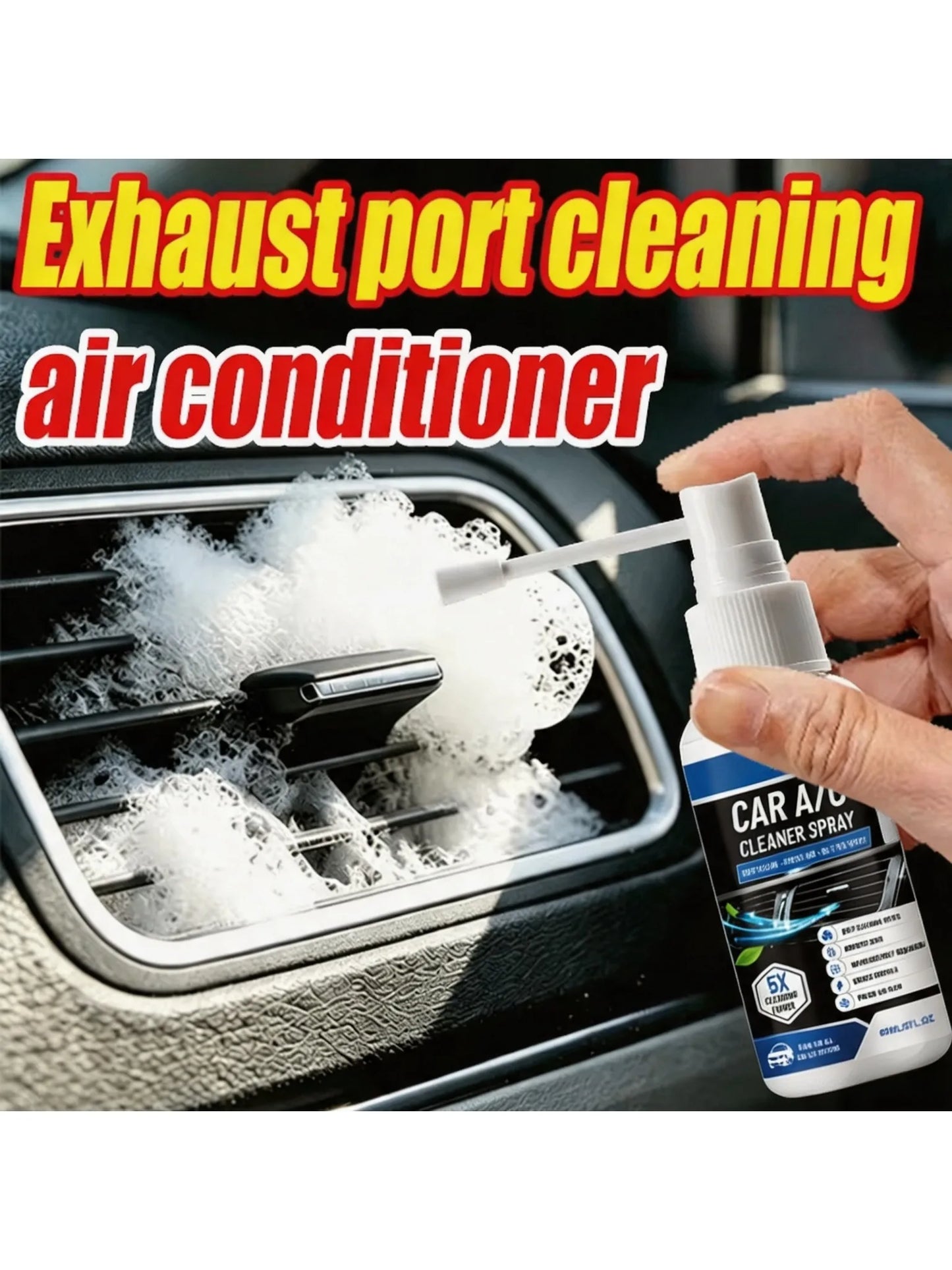 Farienne Car Air Conditioner Cleaner Spray, Remove Odor Dust Mold, Summer AC Vent Foam Cleaning Deodorizer For Auto