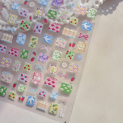 Colorful Water Bubble 5D Nail Art Stickers Goldfish Koi carp Dreamy Polarized Dreamlike Self Adhesive Delicate Manicure Decals