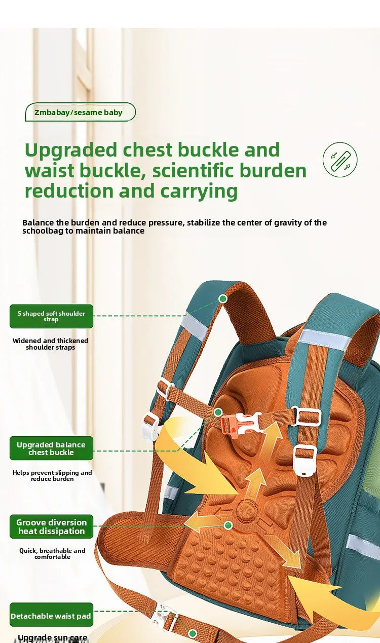 New Primary School Students' Backpacks for Boys and Girls Suitable for Grades 1-6 - 9 Large Capacity Children's School Bags