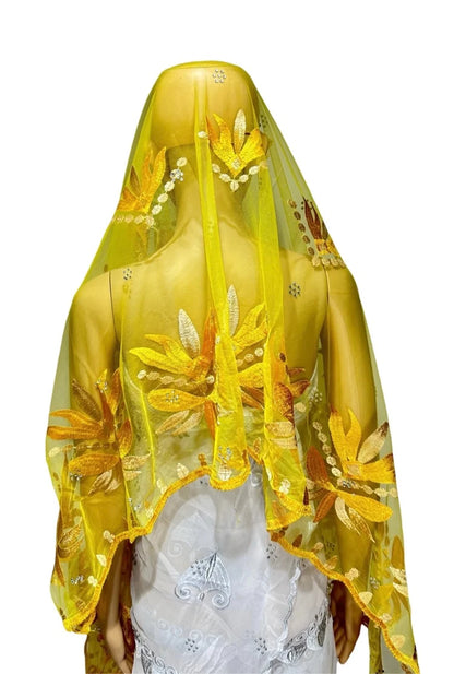 On Sale 2025 New African Net Hijab Scarf for Muslim Women African Dubai Islam Headscarf Embroidery Shawls Voile