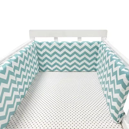 Nordic Stars Baby Bed Thicken Bumpers Zipper Design One-piece Crib Around Cushion Cot Protector Pillows 200*30 CM