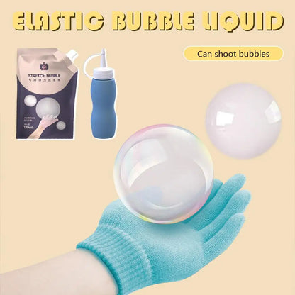 Smoke Bubble Stick Kit Rechargeable Mist Bubble Maker with Bubble Solution Gloves Charging Cable Smoky Bubble Liquid