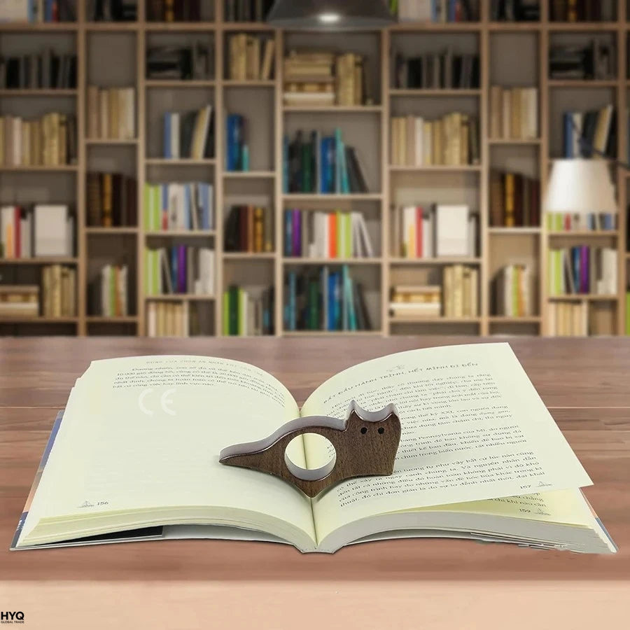 Wooden Pet Cat Dog Reading Bookmark Bookmarks Rings School Supplies Student Pages Guide Marker Marking Sign Book Page Holder