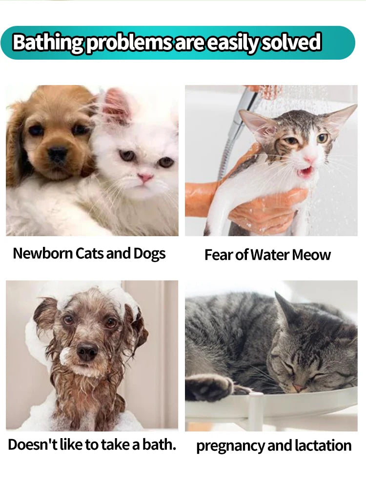 Pet Cleaning Disposable Gloves for Cats And Dogs No-Wash Bathing Hand Sanitizer Pack of 6 for Pet Care