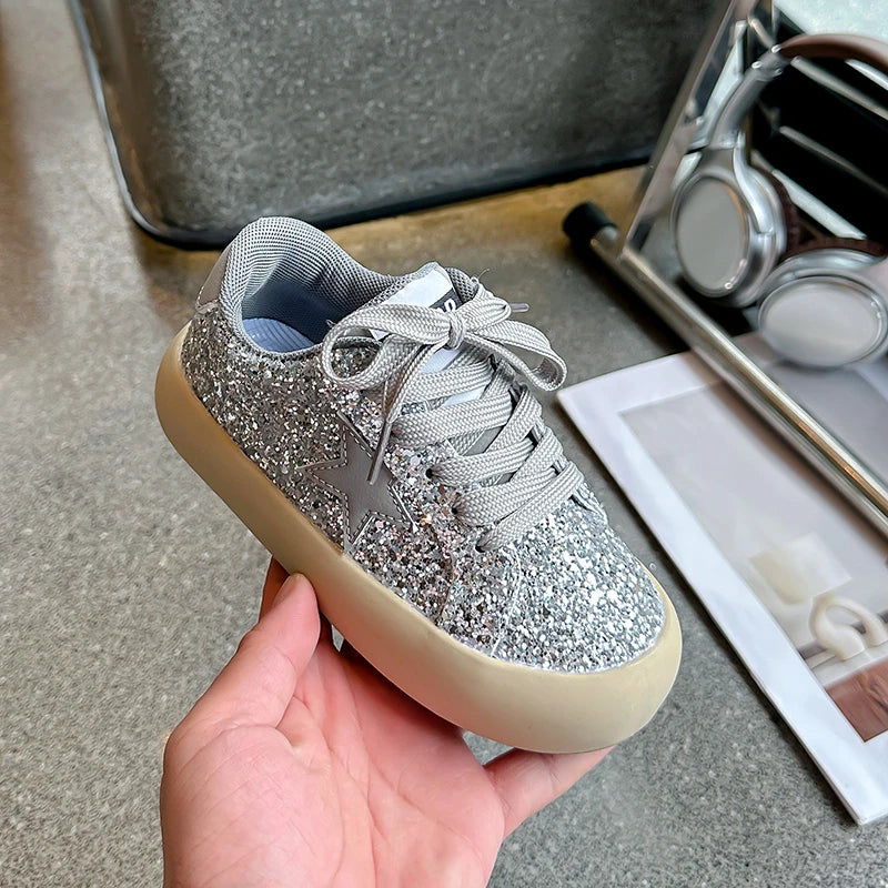 Girls' Shoes 2024 Spring New Casual Versatile Little Girls Star sneakers Spring and Autumn Children's Sports Shoes