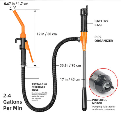 Handheld Electric Oil Siphon Pump Liquid Transfer Battery Powered Portable Water Gas Extractor Tool Car Petrol Fuel Siphon Pump