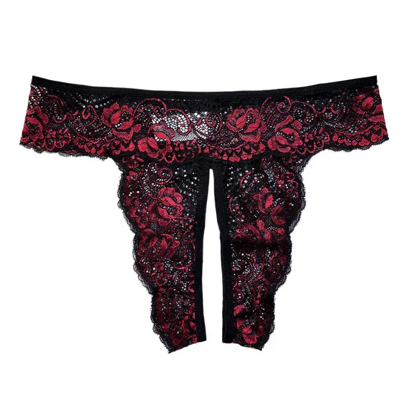 Sexy Crotchless Low Waist Thongs Invisible Lace Underwear Women Comfortable Panties Intimates Underpants Briefs Female Lingerie