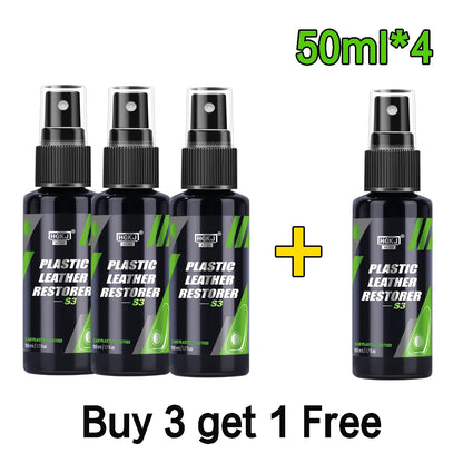 Car Plastic Leather Restorer Spray Polish Cleaner Coating Agent  Back To Black More Gloss Car Cleaning Products S3