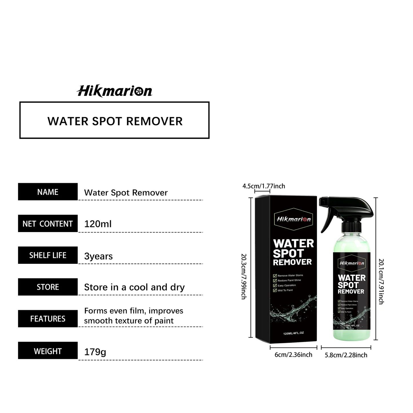 Car Water Spot Remover Repairs Watermark Stains Improves Paint Blemishes Prevents Corrode Delays Aging Windscreen Cleaning Agent