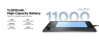 DOOGEE U13 2 IN 1 Tablet PC Android 16 13'' Display 32GB(6GB+36GB) 256GB 11000mAh Battery Quad Speakers UNISOC T7280 Widevine L1
