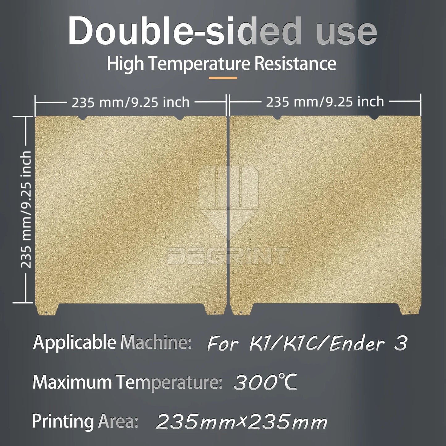 PEI Magnetic SHEET For Creality K1 PEI Build Plate K1C Bed Creality k1 Build Plate 235mmx235mm Ender 3 v3/ Ender 5 S1 pro hotbed