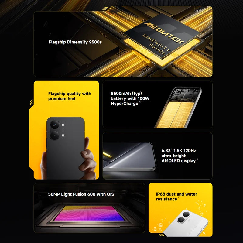 POCO X8 Pro MAX 5G 8GB 12GB 256GB 512GB NFC Smartphone 6.83" Dimensity 9500s, 8500mAh battery
