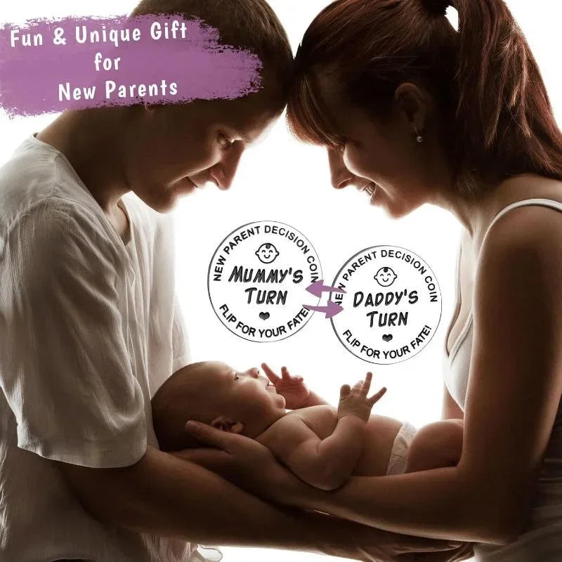 1pcs Funny Baby Gift New Parents Decision Coin Double Sided Pregnancy Gifts New Dad Mom Gifts for First Time to be Daddy Mummy