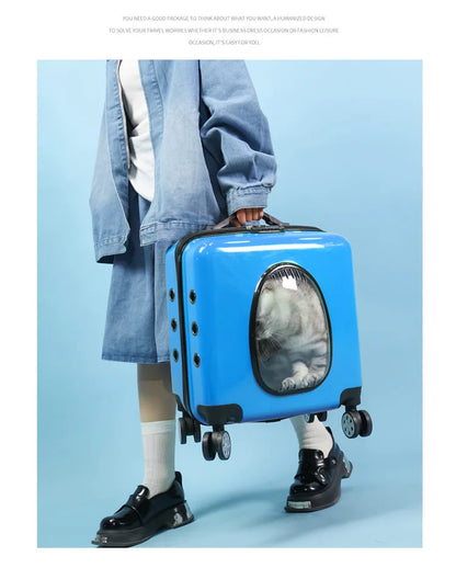 2026 New Multi Functional Small Pet Breathable Box, Cat Suitcase, Comfortable Outdoor Pet Suitcase, Travel Suitcase