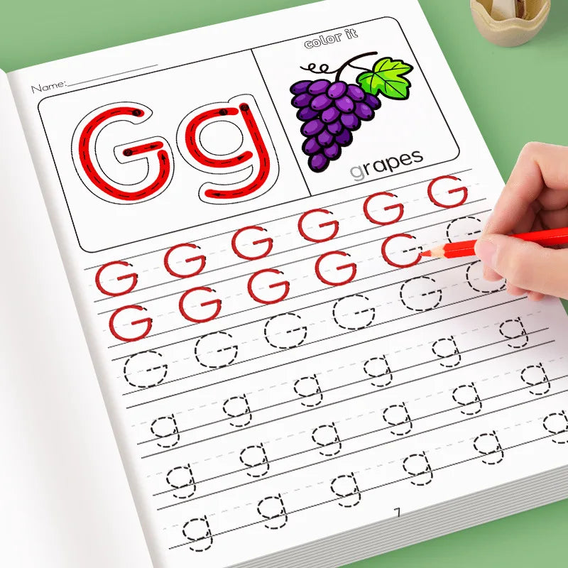 32-Page English Alphabet Writing Workbook with Colorful Letter Practice-A-Z Lowercase&Uppercase,Tracing,Educational Learning Aid