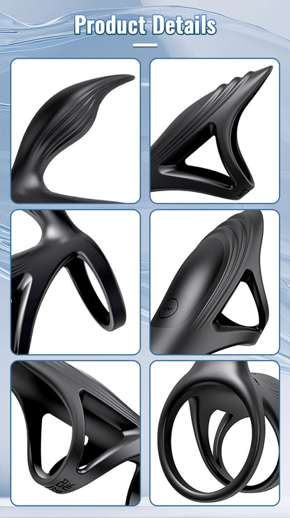 Vibrating 360°Twisting Cock Ring Sex Toys for Women Adult Couples G-spot Clitoral Stimulator Penis Ring for Men Dick Vibrator 18