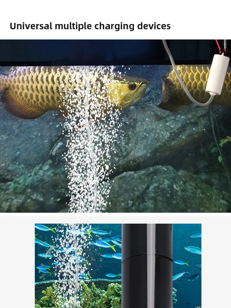 Silent Oxygenator Small Oxygen Pump Portable Mini USB Charging Fish Tank Oxygen Pump Fish Farming Aquarium Supplies
