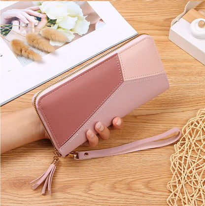 Fashion Zipper Wallets Womens Long Purses Handbags Coin Purse Cards Holder PU Leather Billfold Wallet