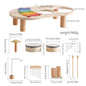 7 in 1 Wooden Toddler Musical Instrument Table Montessori Baby Percussion Toy Xylophone Drum Set Sensory Early Learning Play Gift for Kids 1‑4Y